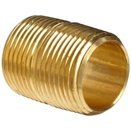 Anderson Metals Brass Pipe Fitting, Close Nipple, 3/4" NPT Male, 1-3/8" Length