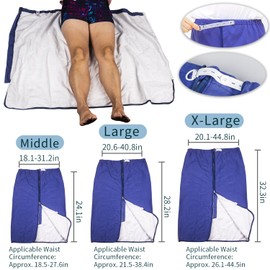 Unisex Wearable Incontinence Bed Pads, Leakproof Adult Diaper Skirt for Highly Absorbency, Washable Bed Mats, Nightgown for Bedwetting, Reusable Bed Mattress Mats for Bedridden Elderly (Large)