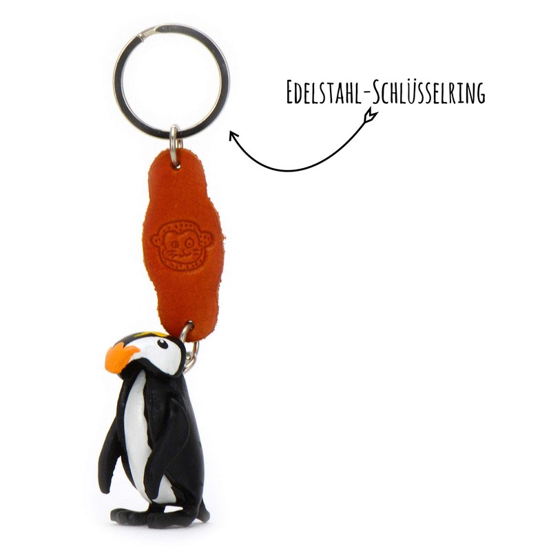 MONKIMAU Leather Keyring Penguin