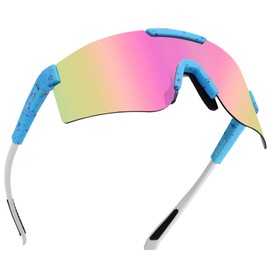 [KOOTU] Sunglasses Sports Polarized Cycling Glasses Men or Women Motorcycle Eyewear Driving Baseball Sunglasses Color Dot, Pink