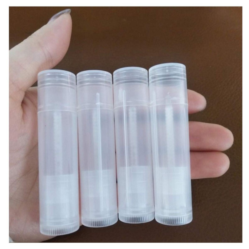 JZK 50 x Transparent Clear Plastic Lip Balm Empty Container
