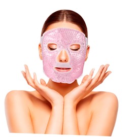 Beavorty 2pcs Face Eye Masks Hot Cold Compress Cooling Mask for Eye Fatigue Ice Pack Skincare