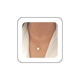 Inilbran Boho Triangle Choker Necklace Layered Triangle Necklace Choker Gold Triangle Pendant Necklace Geometric Triangle Collar Necklace Jewellery for Women and Girls