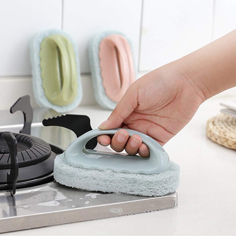 3 Pcs Bathtub Cleaning Sponge Brush Kitchen Cleaning Brush Magic