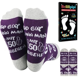Belillpipi 18th Birthday Girl 50 60th Birthday Woman Socks Gifts for 70th Birthday Woman 10 11 Gifts Girls for Sister Friend, 50 years