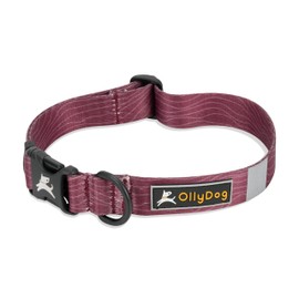 OllyDog Flagstaff Collar, Adjustable Soft Puppy Collars with Quick Release Buckle, Ideal Dog Collar for Everyday Use and Adventures (Large, Rosewood Woodgrain)