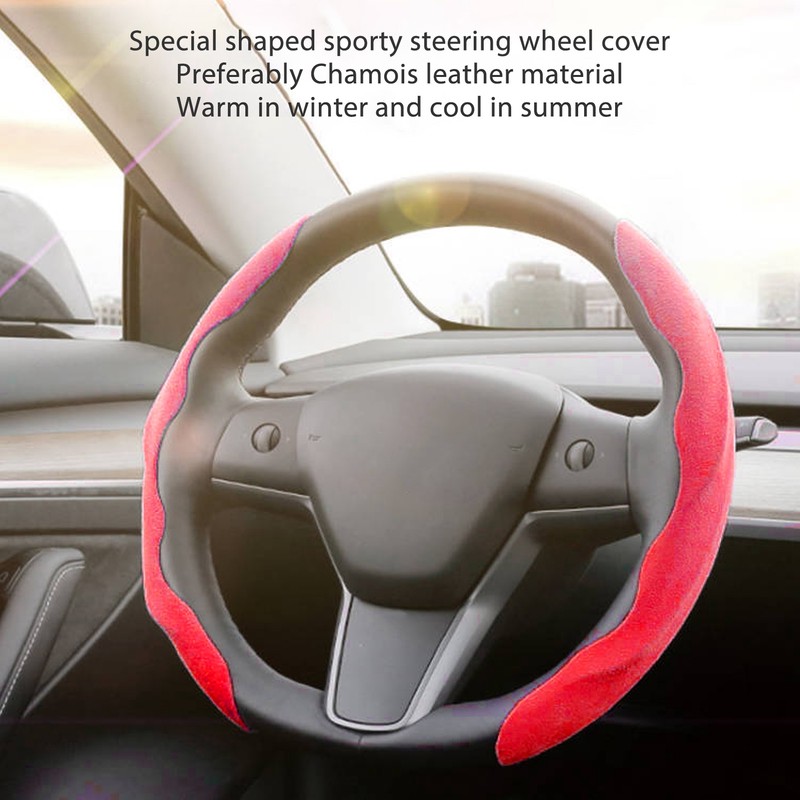 2PCs Car Steering Wheel Cover Segmented Protector Anti Skid Replacement