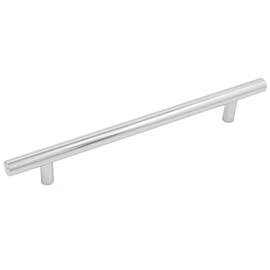 Stone Harbor Hardware Bar Cabinet Pull, 160 Millimeters, 220mm Overall Length, Polished Chrome
