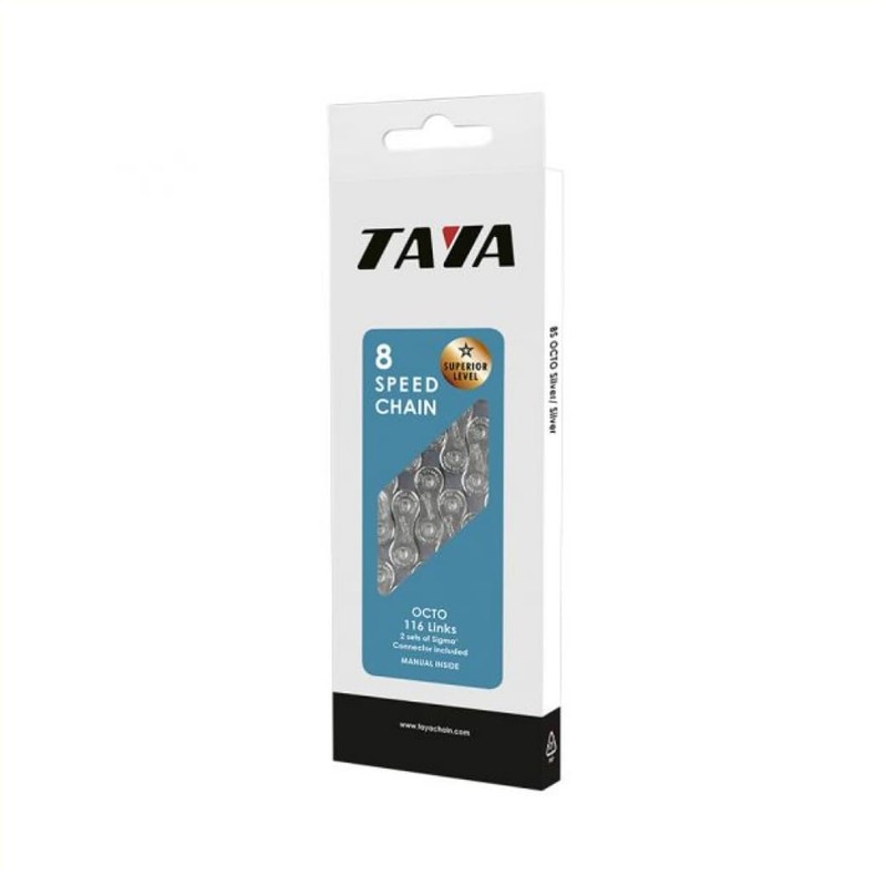 TAYA: OCTO 116L 7-8- Speed Chain Silver/Black - Silver/Black