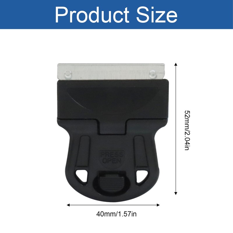 Zorveiio 4 Pack Mini Plastic Razor Blade Scraper, Black High