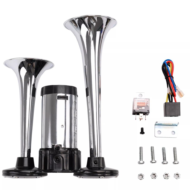 FARBIN 12V Car Horn Super Loud Double Pipe Air Horn
