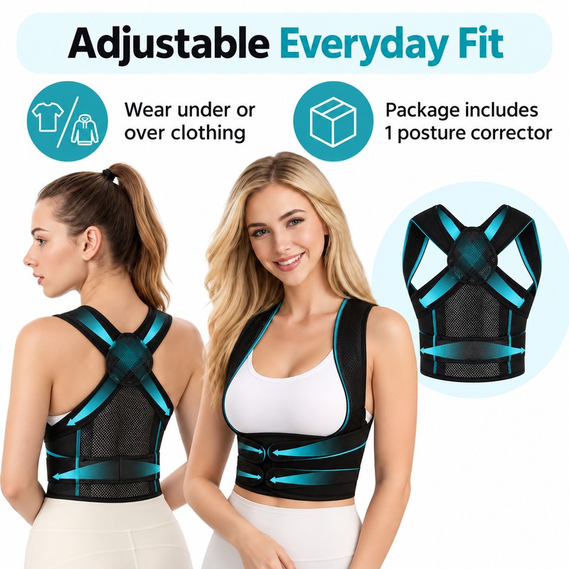Adjustable Posture Corrector Back Brace for Men and Women, Breathable