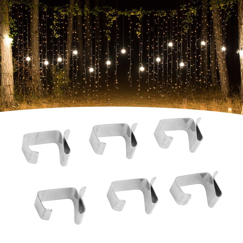 50Pcs Metal Christmas Lights Gutter Hooks Stainless Steel Christmas Lights