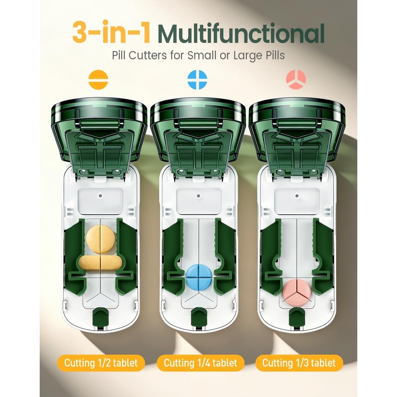 Professional Pill Cutter for Small Pills and Large Pills-Safely Cuts