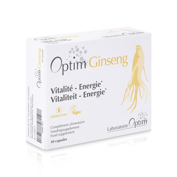 Ginseng Capsules High Dose Best for Men Potency 30 Capsules Korean Red Panax Ginseng - Cultivated in Belgium | Optim Ginseng