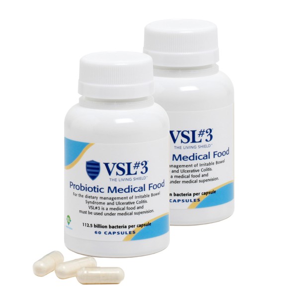 VSL#3 Probiotics for Digestive Health, Probiotic Capsules, Medical Food for Gut Health Support in Women & Men, High Potency, Multi-Strain, Live Refrigerated Probiotics, 112.5 Billion CFUs, 120 Pack