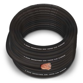 SGANGCAR Power Ground Cable 8 Gauge Copper Pack Aluminum CCA Power Supply / Car Amplifier for Car Audio Speaker Grounding Cable and More Black 15M