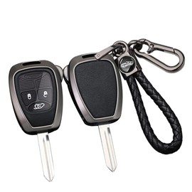 Ysbxitu Remote Control Key Case Car Key Case Fits Jeep Wrangler Compass Patriot Liberty Chrysler 300 PT Caliber Dodge Nitro Intelligent Key Cover Car Lover C Black