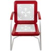 Northlight 35" Square Outdoor Retro Tulip Steel Armchair, Red and