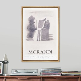 SIGNLEADER Framed Canvas Print Wall Art Morandi Watercolor Geometric Polygon Landscape Classic Vintage Illustrations Fine Art Decorative Multicolor for Living Room, Bedroom, Office - 24"x36" Natural