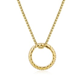 GAVU Men’s Engraving Gold Ring Holder Stainless Steel Pendant Box Chain Necklace 24"
