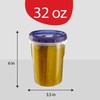 PLASTICPRO 6 Pack Twist Cap Food Storage Containers with Blue