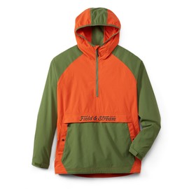 Field & Stream Men's Cloud Cover Nylon Anorak Jacket, Orange/Dark Olive, Large