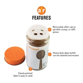 Allrecipes Italian Spice Blends (Pesto, Sicilian Citrus, Tomato Basil) in Glass Jars with Removable Sifter Caps for Sprinkling, Set of 3, Clear, 9.63 x 6.13 x 2-Inch