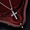 RYANEE Criss Cross Cubic Zirconia 925 Sterling Silver Pendant Necklace