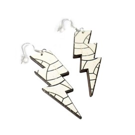 Zhang shine 70s 80s Wooden Sports Earrings, Lightning Bolt Drop Dangle Earring Volleyball Earrings Sports Fans Players Jewelry for Women
