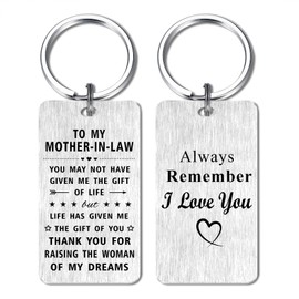 Jzxwan Mother In Law Christmas Birthday Gifts Keychain, Mother-in-Law Wedding Gifts from Groom, Thank You Mother-in-Law Key Chain, I Love Mother In Law Gifts Ideas