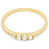 AFFY Three Stone Ring, 1.5MM Round Cut Created Opal Dainty