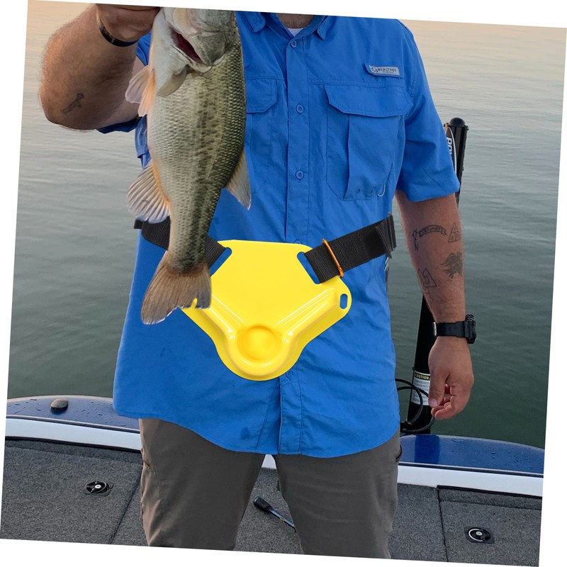 KOMBIUDA Waist Fishing Pole Holder Adjustable Support Belt Lightweight Fishing