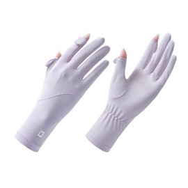 Pawinpaw Women's Gloves, UV Protection, Sun Protection, Summer, UPF 50+, 2 Finger Out, Cooling Sensation, Anti-Slip, Thin, Sun Protection, UV Protection, Breathable, Quick Drying, Rough Hands, UV