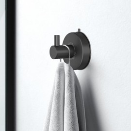 DGYB Suction Cup Hooks - Set of 2 Towel Hooks for Bathrooms - SUS 304 Stainless Steel - Grey - 15 Lb Capacity
