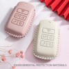 ontto Leather Car Key Fob Cover Keyring for Land Rover