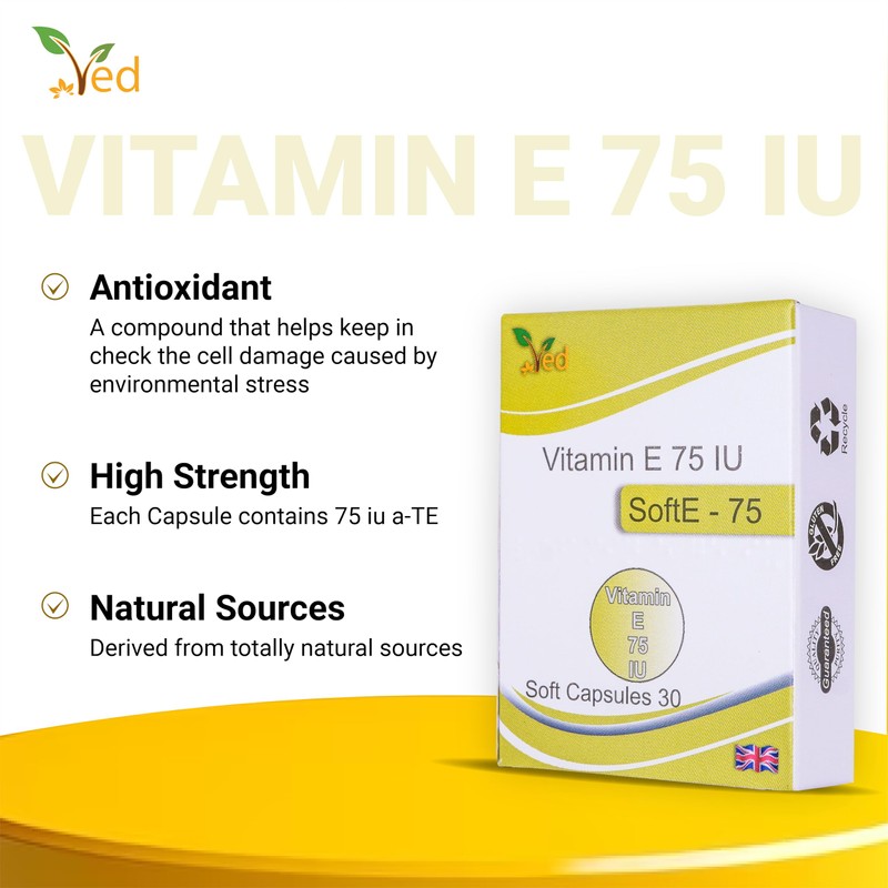 VED Vitamin-E 75IU SOFTGEL Capsule (15X2)