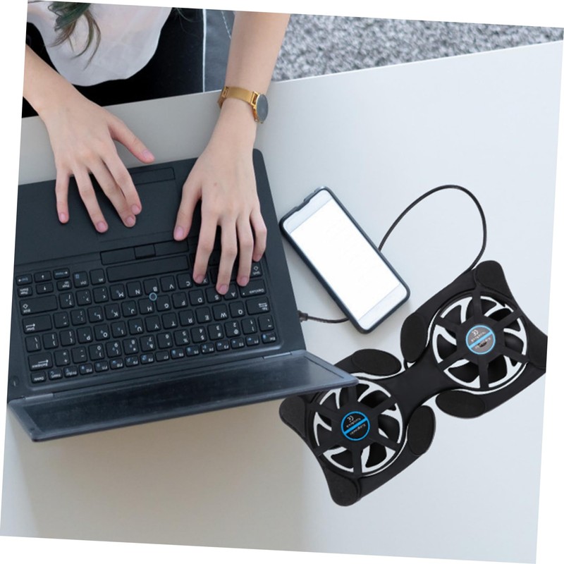 TEHAUX Portable Foldable Laptop Cooler with USB Powered Dual Fans