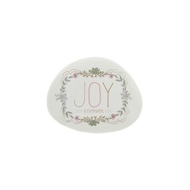 Pavilion Gift Company - Joy - 4" Garden Stone Outdoor Indoor Joy Happiness Ornamental Weatherproof Stone Home Garden Decor
