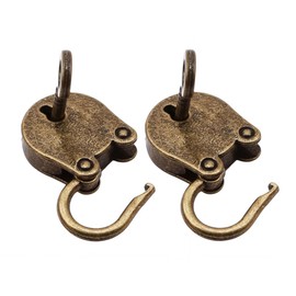 WOONEKY 2pcs Antique Jewelry Box Latches Locking Buckle Vintage Alloy Padlock for Handbags Luggage Craft Boxes Decorative Anti-Theft Function
