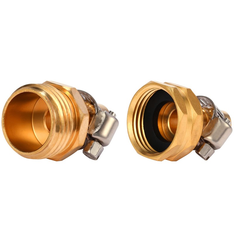 Sanpaint Brass Garden Hose Connector Repair Mender Kit with Stainless