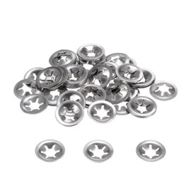 QUARKZMAN Pack of 60 Inner Tooth Star Discs M6 Compression Spring Locking Clips Quick Release Discs 304 Stainless Steel Pressure Nuts