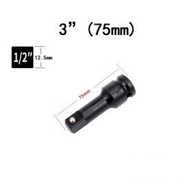 Impact Extension Bar Black Socket Extension Bar Chrome Molybdenum Steel Power Tools Accessories - 1/2" x 75mm