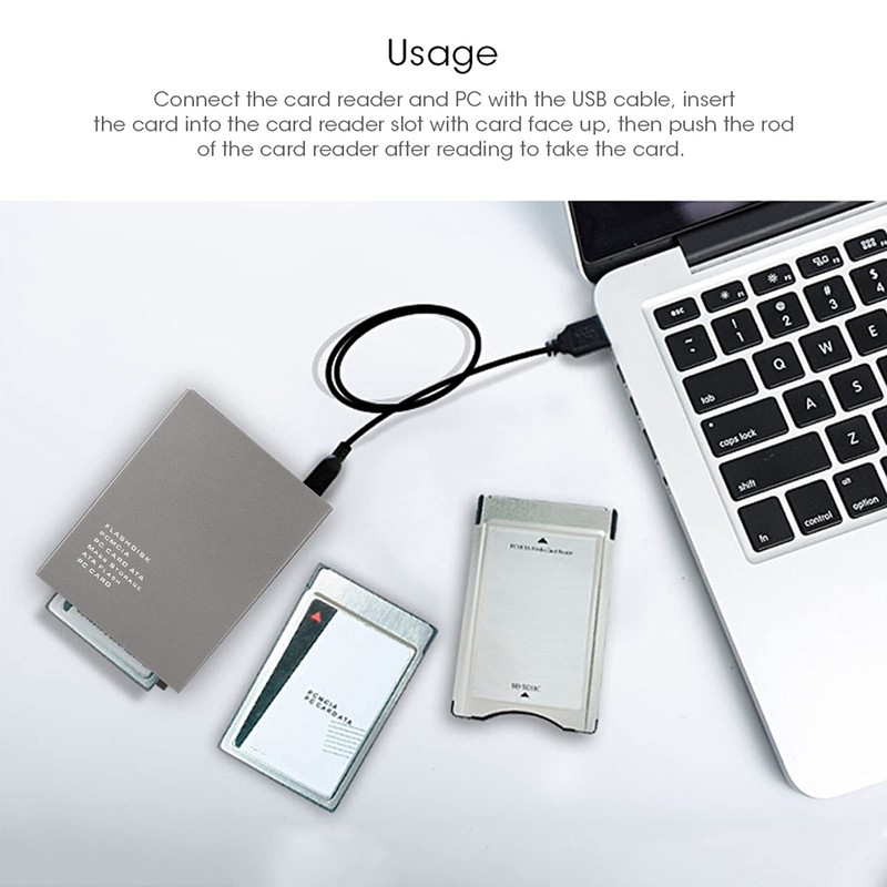 FAUOSWUK PC Card Reader,USB2.0 Plastic Version Interface PCMCIA Card Reader