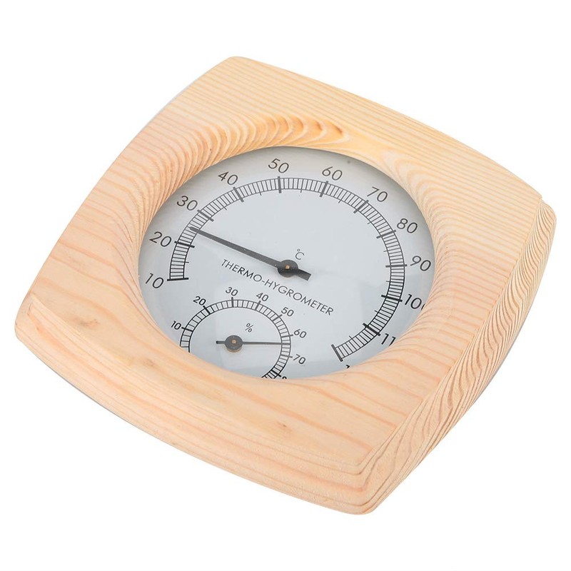 Sauna Thermometer/Hygrometer, Analog Hygrometer, Wall Mounted, High Precision, Easy to
