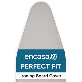 Encasa Homes Replacement Ironing Board Cover with Extra Thick Pad, Plain Colors, Elasticated, (Fits Standard Large Boards of 54"x15") Heat Reflective, Scorch Resistant, Heavy Duty - Light Grey