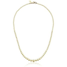 1928 Jewelry Women's Bridal Eloquence 18" Delicate Graduated Glass Faux Pearl Strand Necklace