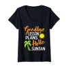 Womens Teacher Summer Outfits Goodbye Lesson Plans Hello Suntan V-Neck