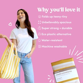 Papaya Reusable Everything Bag, Eco-Friendly, Grocery, Shopping, Washable, Foldable, Travel & Baby Essentials