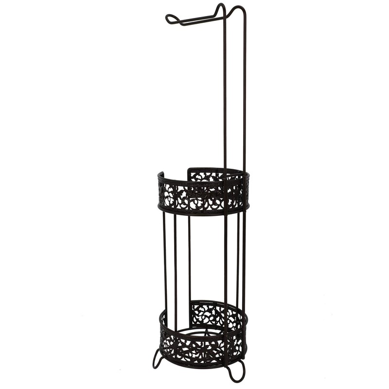 PremiumRacks Vintage Toilet Paper Storage Holder - Free Standing -